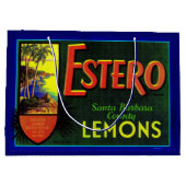 1940年代エステロレモン果実輪状ラベルプリント ラージペーパーバッグ (裏面)