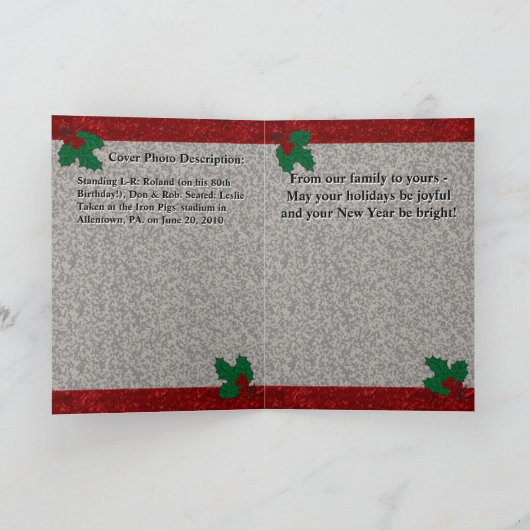 1940年代クリスマスジンガム – あなたの写真パーソナライズされた- シーズンカード (内部)