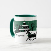 1940年代クリスマススノーシーンマグカップ マグカップ (正面左)