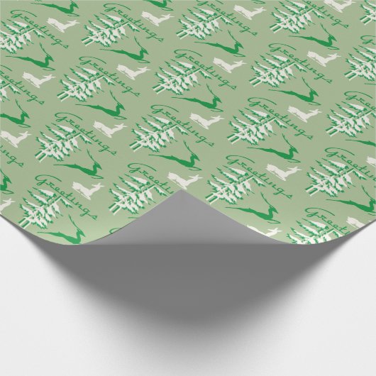 1940年代クリスマストナカイヴィンテージ ラッピングペーパー (角)