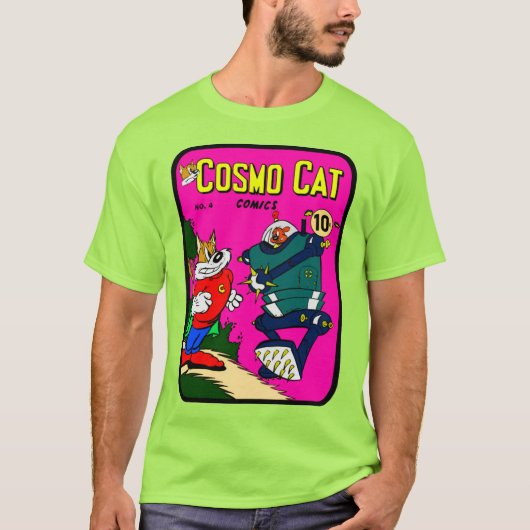 1940年代コスモ猫漫画Tシャツ Tシャツ (正面)