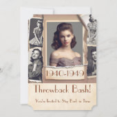 1940年代パーティー時代ヴィンテージ懐かしい10代の若者パーティー 招待状 (正面)