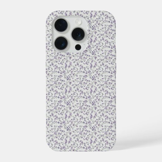 1940年代ビンテージタイムとデニムの花柄アート(L) iPhoneケース (裏面)
