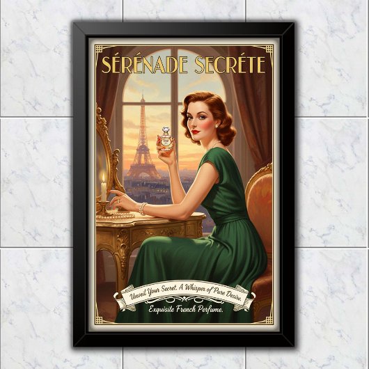 1940年代ビンテージ「セレナード・セクレット」香水広告 ポスター