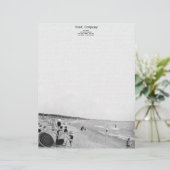 1940年代ミシガン湖ビーチシーン レターヘッド (スタンド正面)