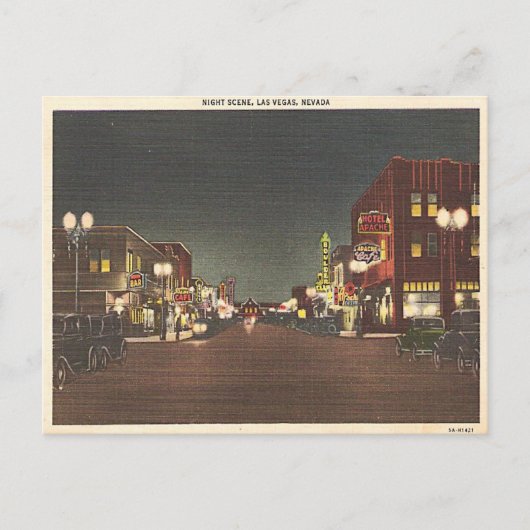 1940年代ラスベガスFremont St.ポストカードネオン ポストカード (正面)