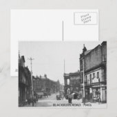 1940年代ランカシャー州アクリントン市ブラックバーンロード ポストカード (正面/裏面)