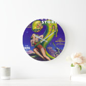 1940年代レトロSCI FIパルプイラストレーション ラージ壁時計 (ホーム)