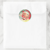 1940年代ヴィンテージサンタクロースのステッカー ラウンドシール (バッグ)