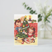 1940年代ヴィンテージメリークリスマス シーズンポストカード (スタンド正面)