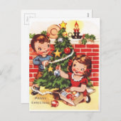 1940年代ヴィンテージメリークリスマス シーズンポストカード (正面/裏面)