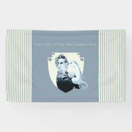 1940年代ヴィンテージ愛国女レトロ 横断幕