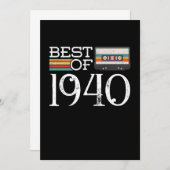 1940年代ヴィンテージ80歳誕生日記念ギフト 招待状 (正面/裏面)