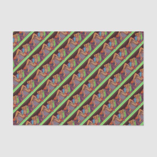 1940年代初めの美しいピンアップガール 薄葉紙 (正面)