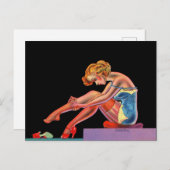 1940年代初期の楽しいピンアップ女の子 ポストカード (正面/裏面)