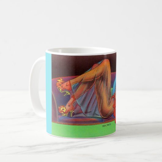 1940年代初期の美しいピンアップ女の子 コーヒーマグカップ (正面左)