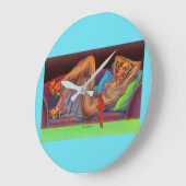 1940年代初期の美しいピンアップ女の子 ラージ壁時計 (傾斜)