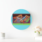 1940年代初期の美しいピンアップ女の子 ラージ壁時計 (ホーム)