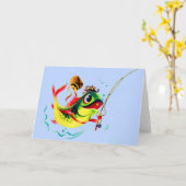 1940年代魚釣り カード (黄色い花)