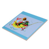 1940年代魚釣り タイル (側面)