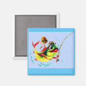 1940年代魚釣り マグネット (正面/裏面)