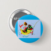 1940年代魚釣り 缶バッジ (正面&裏面)