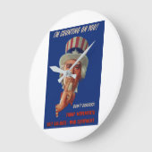 1940年代、サ警告ムおじさんの ラージ壁時計 (傾斜)