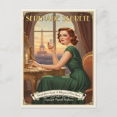 1940年代 ビンテージ シュクレ セレーヌ 香水 広告 ポストカード (正面)
