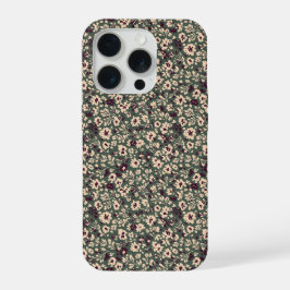 1940年代 戦時 フラワー スプリグ ヴィンテージ パターン(L) iPhone 15 PROケース