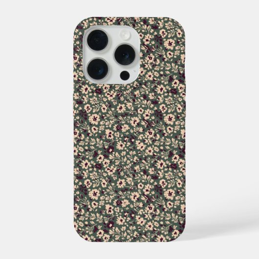 1940年代 戦時 フラワー スプリグ ヴィンテージ パターン(L) iPhoneケース (裏面)