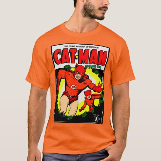 1940年代CAT-MANコミックTシャツ Tシャツ (正面)