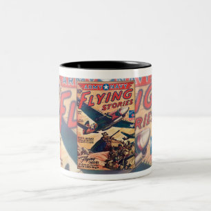 1940年代WWIIパルプマガジンアートコーヒーマグ ツートーンマグカップ