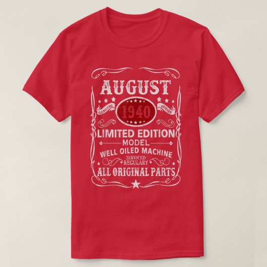 1940年威厳がある限定版優良まちまち Tシャツ (デザイン正面)