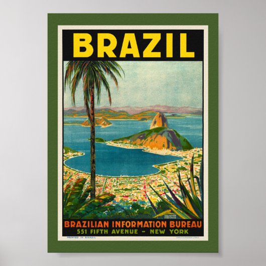1940年 ブラジル ビンテージ 旅行ポスター ポスター (正面)
