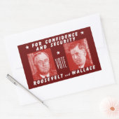 1940投票ルーズベルト+ウォレス，赤 長方形シール (封筒)