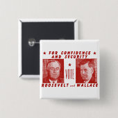1940投票ルーズベルト + 赤いウォーレス 缶バッジ (正面&裏面)