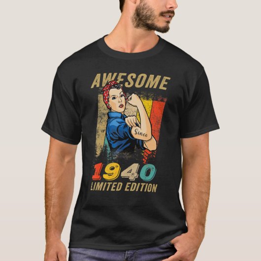 1940素晴らし年版誕生日女性版 Tシャツ (正面)