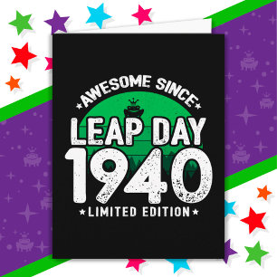 1940素晴らし年閏年日以後2月29誕生日 カード
