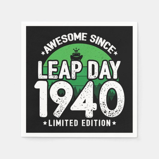 1940素晴らし年閏年日以後2月29誕生日 スタンダードカクテルナプキン (正面)