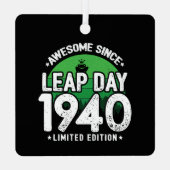 1940素晴らし年閏年日以後2月29誕生日 メタルオーナメント (裏面)