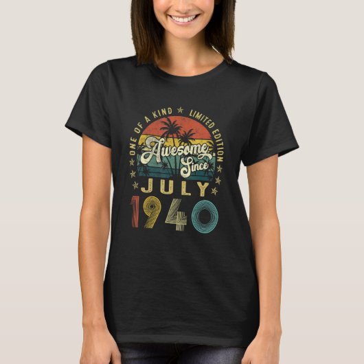1940素晴らし年7月以来ヴィンテージ82番目の誕生日 Tシャツ (正面)