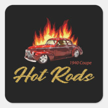 1940赤改造と炎、ヴィンテージ通り棒