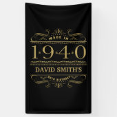 1940 パーソナライズされた 80番目の誕生日 横断幕 (縦)