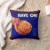 1940sにはオレンジ色のクレートのラベルプリントが1つ クッション (ブランケット)