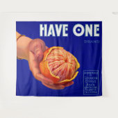 1940sにはオレンジ色のクレートのラベルプリントが1つ タペストリー (正面(横))