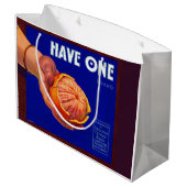 1940sにはオレンジ色のクレートのラベルプリントが1つ ラージペーパーバッグ (裏面アングル)