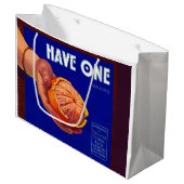 1940sにはオレンジ色のクレートのラベルプリントが1つ ラージペーパーバッグ (正面アングル)