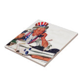 1940sアンクルサム電話 タイル (側面)