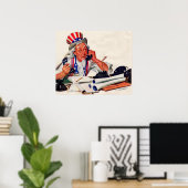 1940sアンクルサム電話 ポスター (ホームオフィス)