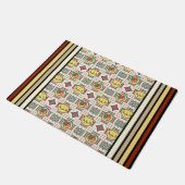 1940sキッチンパターンと黄色のティーポット ドアマット (アングル)